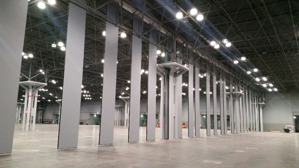 Convention center operable partition installation